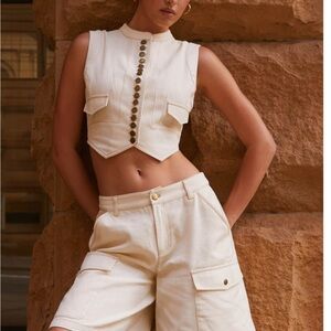 Peppermayo Cream Crop Top Chic and Stylish